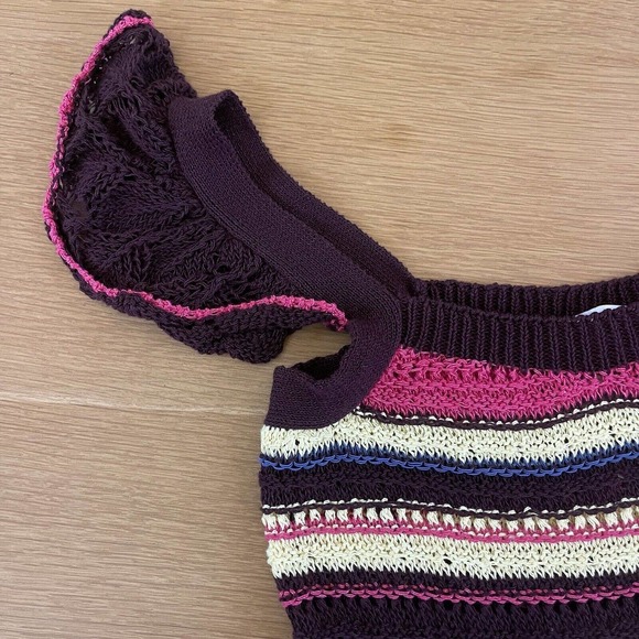 Women's Zara Special Edition Size S Crochet Knit Striped Maxi Dress NWT New - Picture 4 of 10